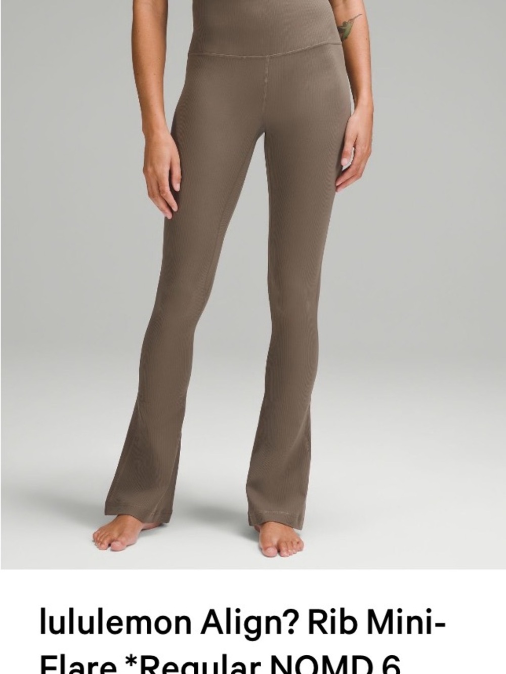 lululemon ribbed mini-flare leggings in taupe
